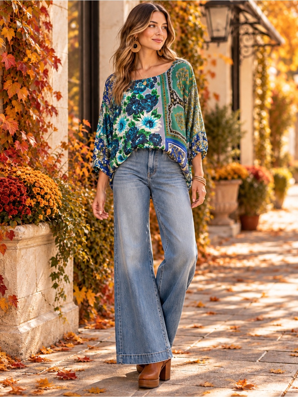 Anthropologie Tiny Patchwork Floral Paisley Rayon Blouse M Boho 3/4 Sleeve